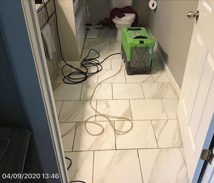 Water damage in bathroom